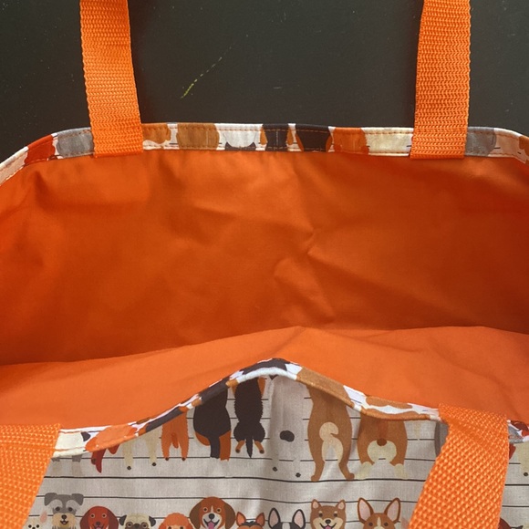 Hand Sewn Dog Print Reusable Tote Bag - Picture 3 of 4